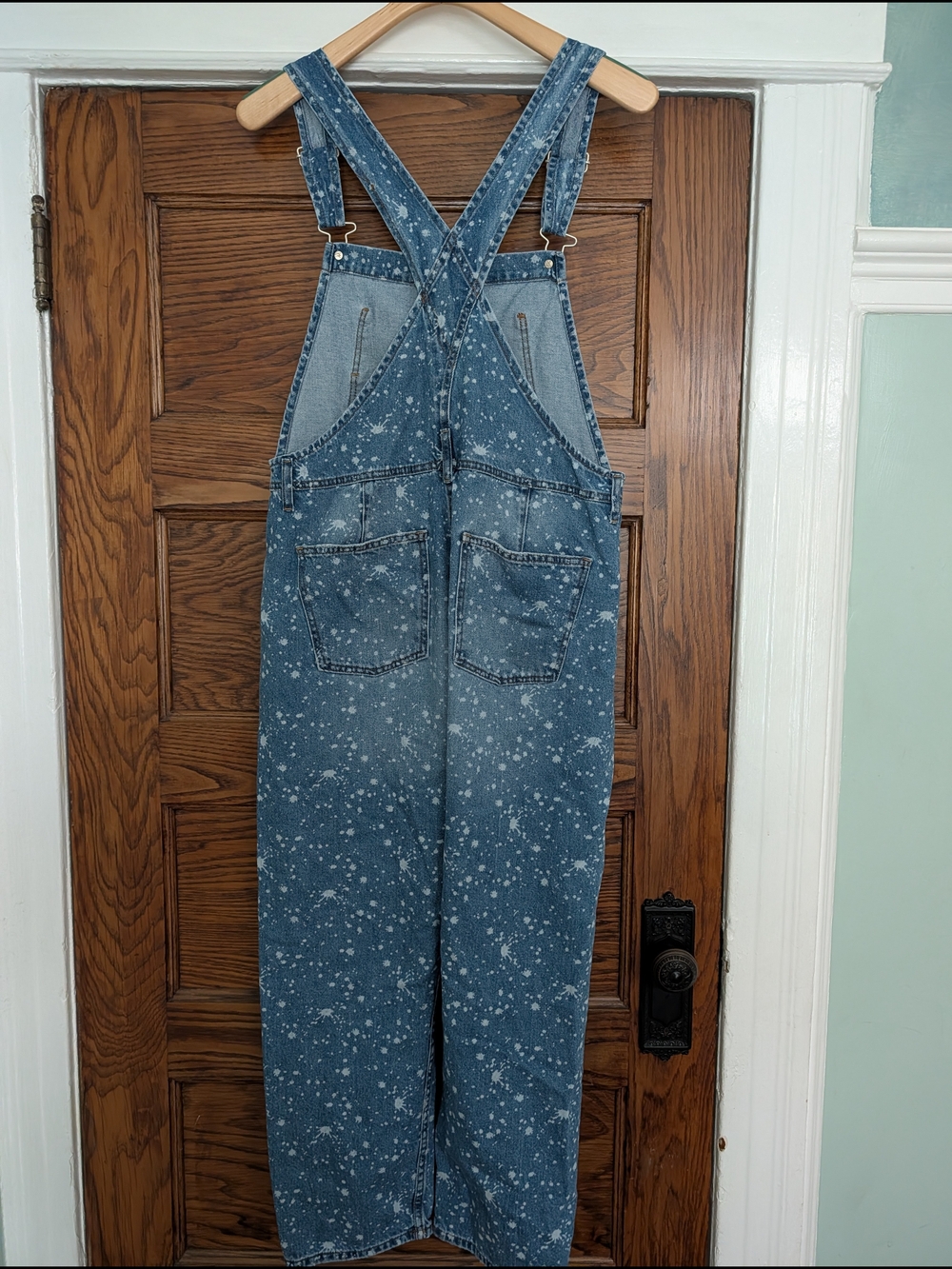Free People Ziggy Denim Overalls With Bleach Splatter Medium - Picture 3 of 11